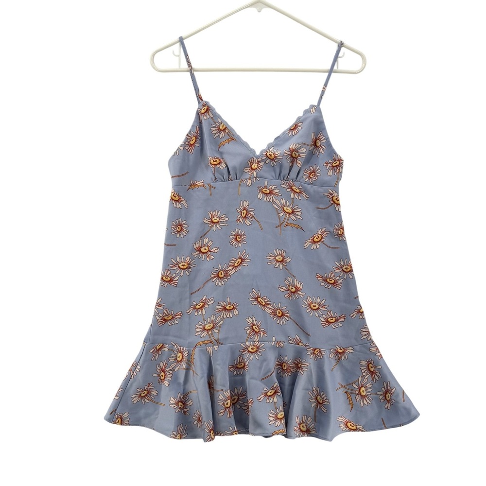 Urban Outfitters Dress Womens Small Daisy Floral Ruffle Hem Spaghetti Strap NWT
